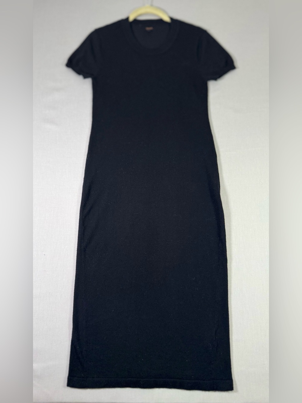 Quince Eco-Knit Cap Sleeve Sweater Midi Dress Black Size Small